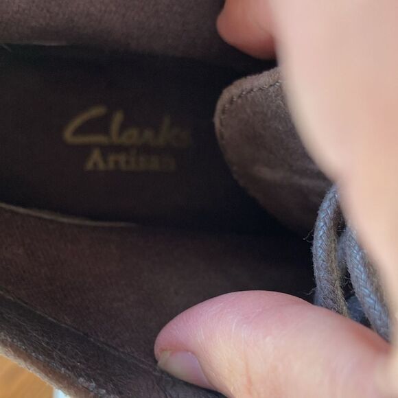 Clarks Artisan Rosepoint Dew Lace-Up Leather Suede Wedge Bootie Size 6M - Picture 11 of 11
